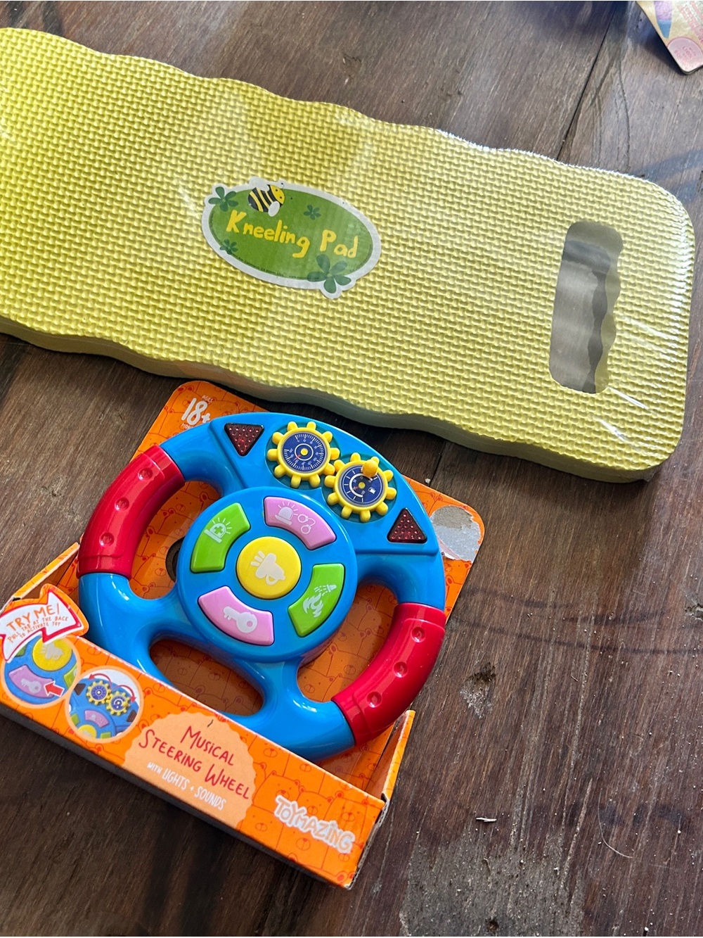 Musical Toy Steering Wheel and kids kneeling pad